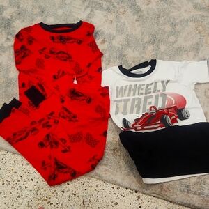 Carter's Boy Size 10 Pajamas Set of 2 cars red